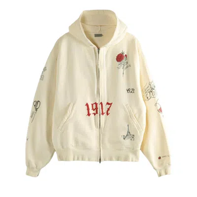 Pre-owned Balenciaga Oversized Zip-up Hoodie 'cream' | Men's Size M In White