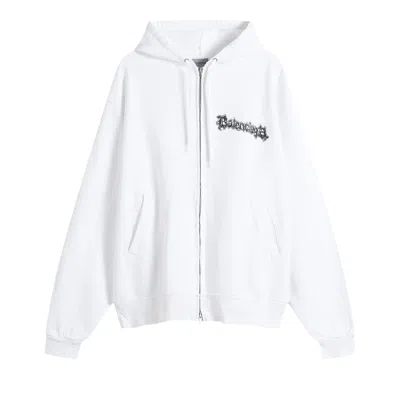 Pre-owned Balenciaga Oversized Zip-up Hoodie 'white' | Men's Size S