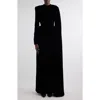 Balenciaga Padded Long Sleeve Velvet Gown In 1000 Black