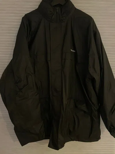 Pre-owned Balenciaga Padded Nylon Front Embroidery Logo Parka L/xl In Black