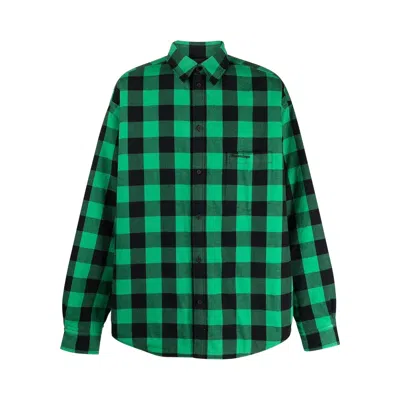 Pre-owned Balenciaga Padded Shirt 'green/black' | Men's Size 44