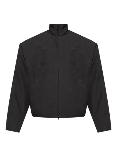 Balenciaga Padded-shoulder Zip-up Jacket In Black