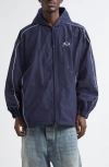 Balenciaga Paint Splatter Track Jacket In 4140 Marine Blue