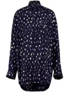 Balenciaga Polka Dot Print Long In Blue