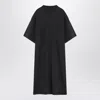 Balenciaga Relaxed-fit Black T-shirt With Distressed Hem And Faded Logo In Black