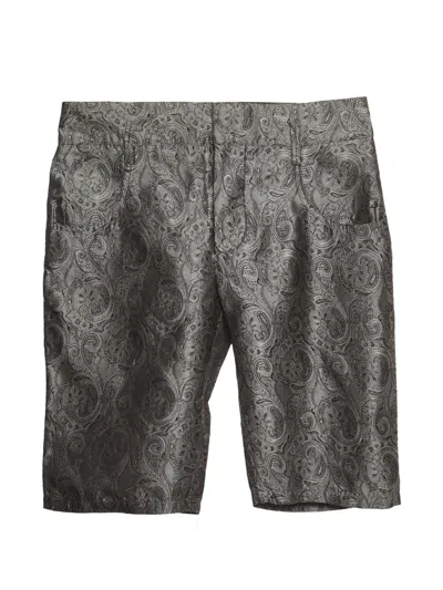 Pre-owned Balenciaga Paisley-print Jacquard Shorts In Gray
