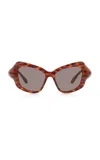 Balenciaga Palazzo Nylon Sunglasses In Brown