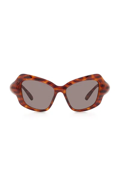 Balenciaga Palazzo Nylon Sunglasses In Brown