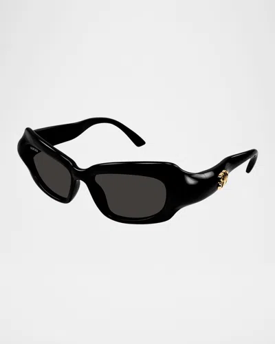 BALENCIAGA PALAZZO PLASTIC RECTANGLE SUNGLASSES