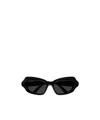 Balenciaga Grey Rectangular Ladies Sunglasses Bb0096s 001 51 In Black