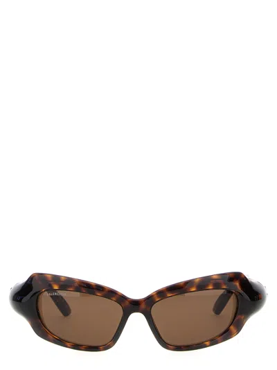 Balenciaga Palazzo Rectangle Sunglasses Brown
