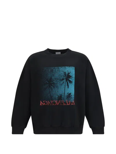 Balenciaga Sweatshirt Crew Neck Front Logo Long Sleeves In Multi