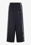 Balenciaga Sporty Trousers Featuring Side Stripes In Blue