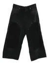 Balenciaga Baggy Ripped Off Denim Pants In Black