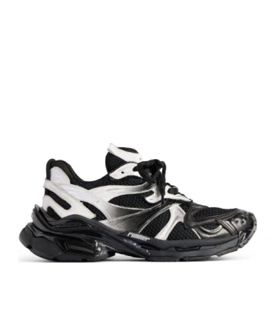 Balenciaga Panelled Lace-up Sneakers In Black