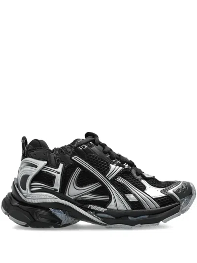 Balenciaga Panelled Sneakers In Black