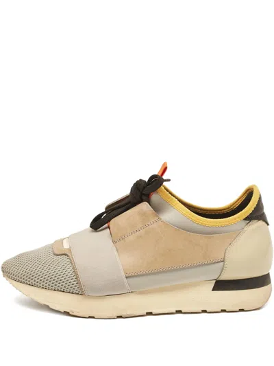 Pre-owned Balenciaga Panelled Sneakers In Neutral
