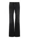 Balenciaga Fitted Low Waist Flared Wide-leg Pants In Black
