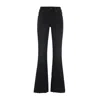 Balenciaga Flared Trousers With High Waist And Raw Hem In Black