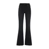 Balenciaga Flared Trousers With High Waist And Raw Hem In Black