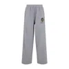Balenciaga Wide Leg Cotton Jogging Trousers In Gray