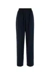 Balenciaga Wool Pant With Elastic Waistband And Pinstripe In Blue