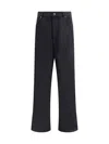 Balenciaga Loose Fit Denim Trousers In Black