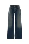 Balenciaga Women Denim Baggy Jeans In Blue