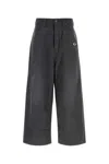Balenciaga Trompe Loeil Denim Trousers In Black