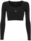 Balenciaga Activewear Long-sleeved Sports Bra In Black/reflective