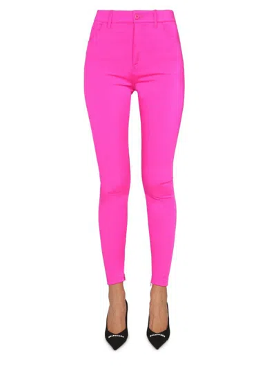 Balenciaga Nylon Leggings With Belt Loops For Women In Pink