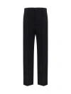 Balenciaga Wide-leg Wool Trousers With Belt Loops And Pleats In Black