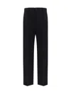 Balenciaga Wide-leg Wool Trousers With Belt Loops And Pleats In Black