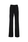 Balenciaga Wide-leg Wool Trousers With Belt Loops And Pleats In Black
