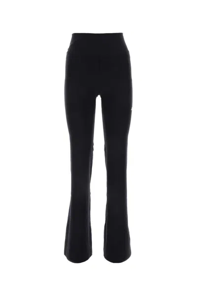 Balenciaga Logo-detail Flared-leg Trousers In Black