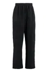 Balenciaga Black Fluid Poplin Large Elastic Trousers In Black