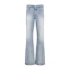 Balenciaga Logo Patch Distressed Jeans In Blue