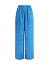 Balenciaga Floral-pattern Elasticated-waist Trousers In Blue