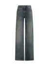 Balenciaga Women Wide Leg Jeans In Blue