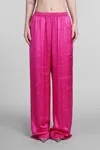 Balenciaga Silk Pajama Pants In Fuxia
