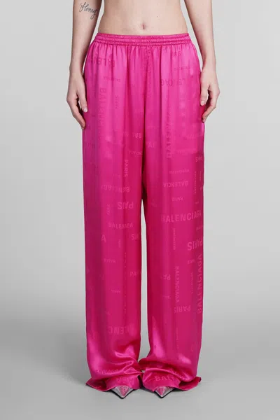 Balenciaga Silk Pajama Pants In Purple