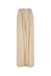 Balenciaga Women Printed Viscose Pyjama Pant In Lightbeigeblack