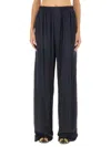 Balenciaga Stencil Logo-print Satin Trousers In Black