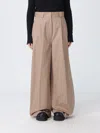 Balenciaga High Waist Pants Wide Leg Belt Loops In Brown
