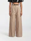 Balenciaga Cotton Wide Leg Trousers In Brown