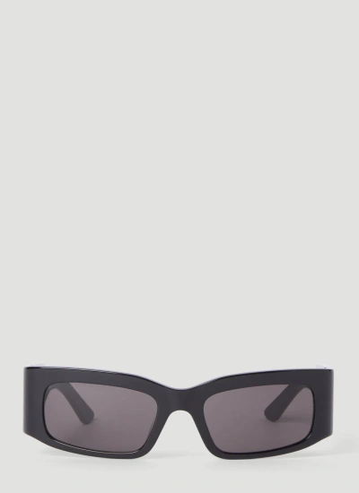 Balenciaga Paper Rectangle Sunglasses In Black