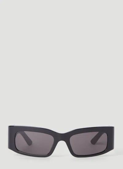 Balenciaga Paper Rectangle Sunglasses In Metallic