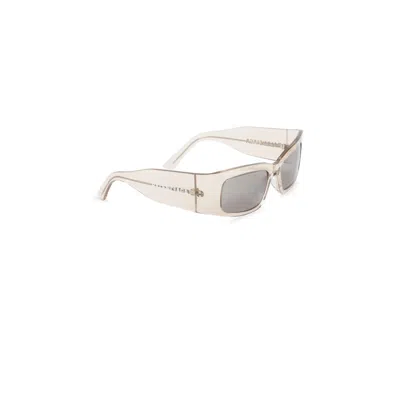 Balenciaga Almond Acetate Paper Rectangle Sunglasses In Neutrals