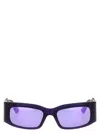 BALENCIAGA PAPER RECTANGLE SUNGLASSES PURPLE