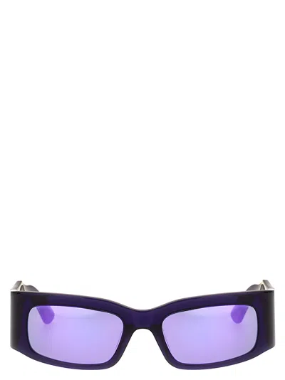 Balenciaga Paper Rectangle Sunglasses In Purple